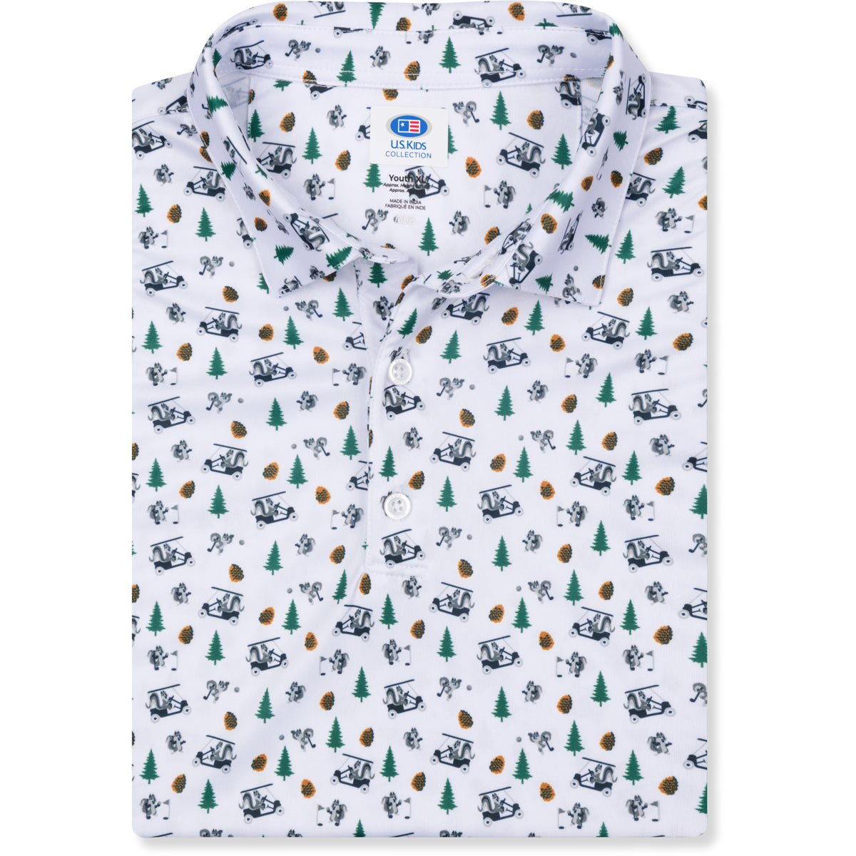 Boys Fox Squirrel Print Polo Youth S