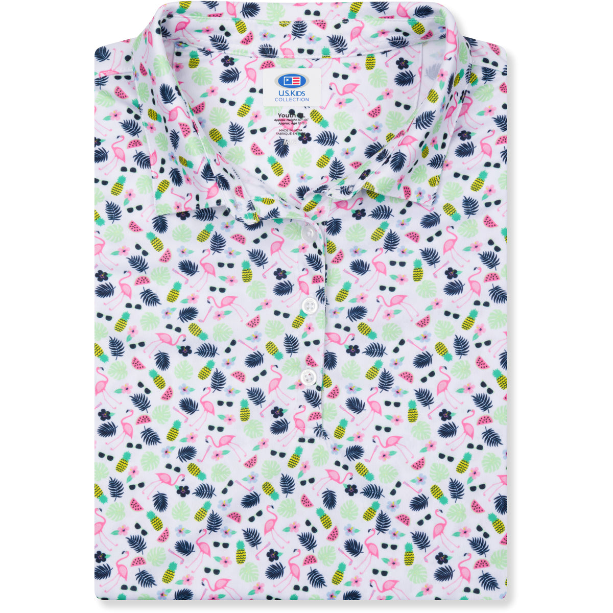 Girls Flamingos Print Polo Girls S