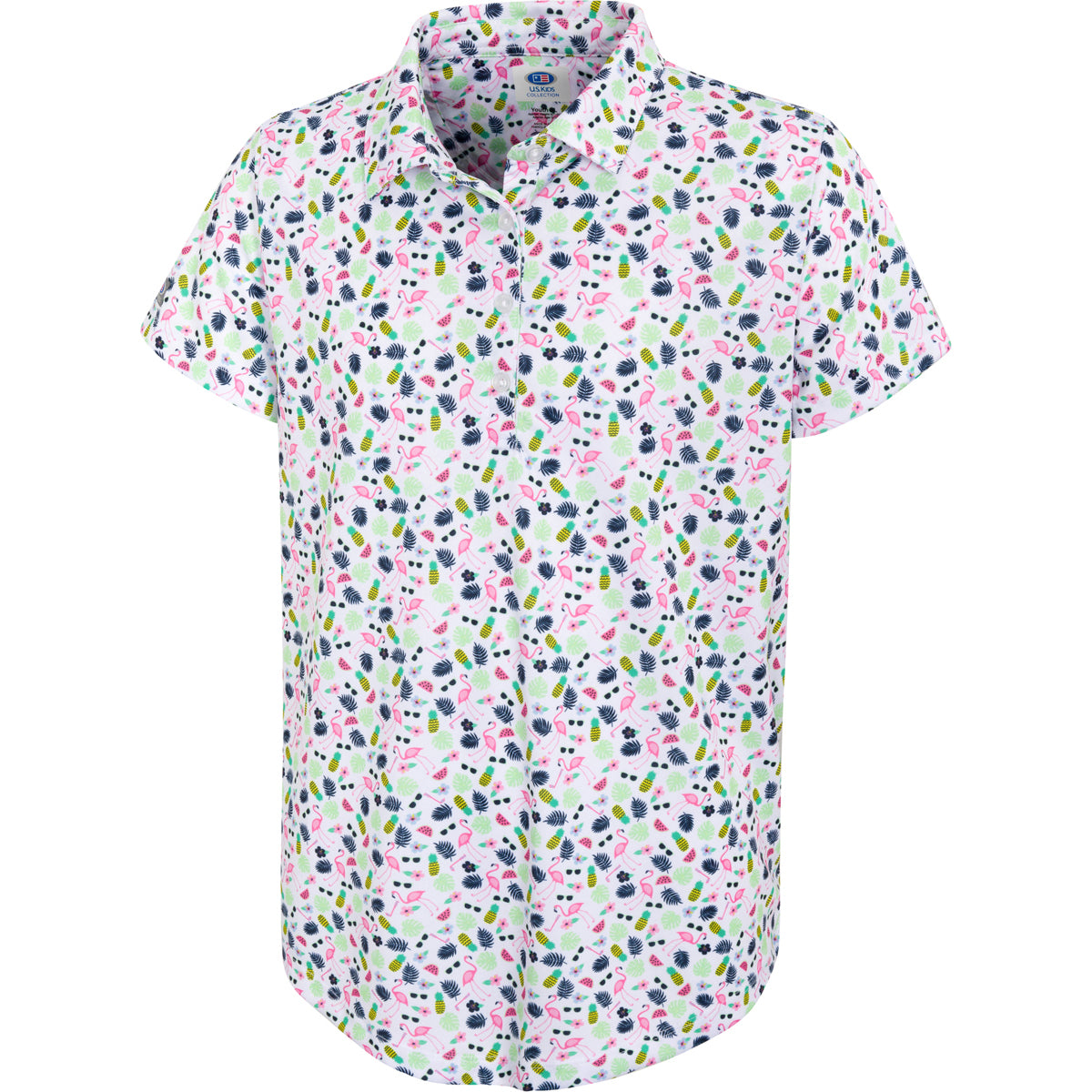 Girls Flamingos Print Polo Girls S