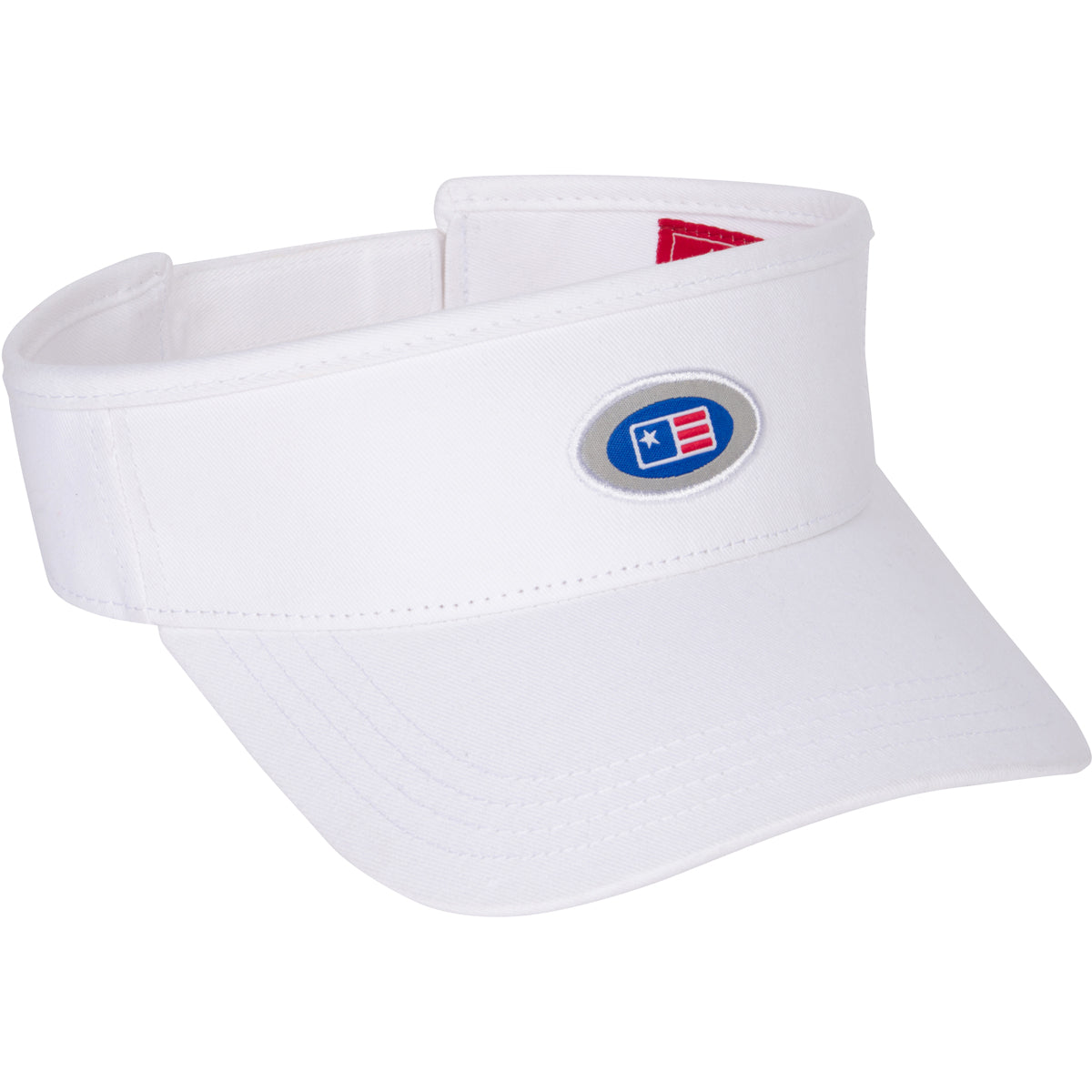 Oval Twill Visor, White, Adult M/L 58cm