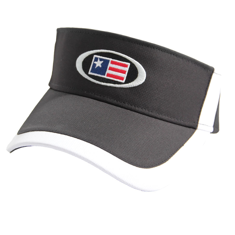 Oval Performance Visor, Black/White, Youth L/XL 56cm