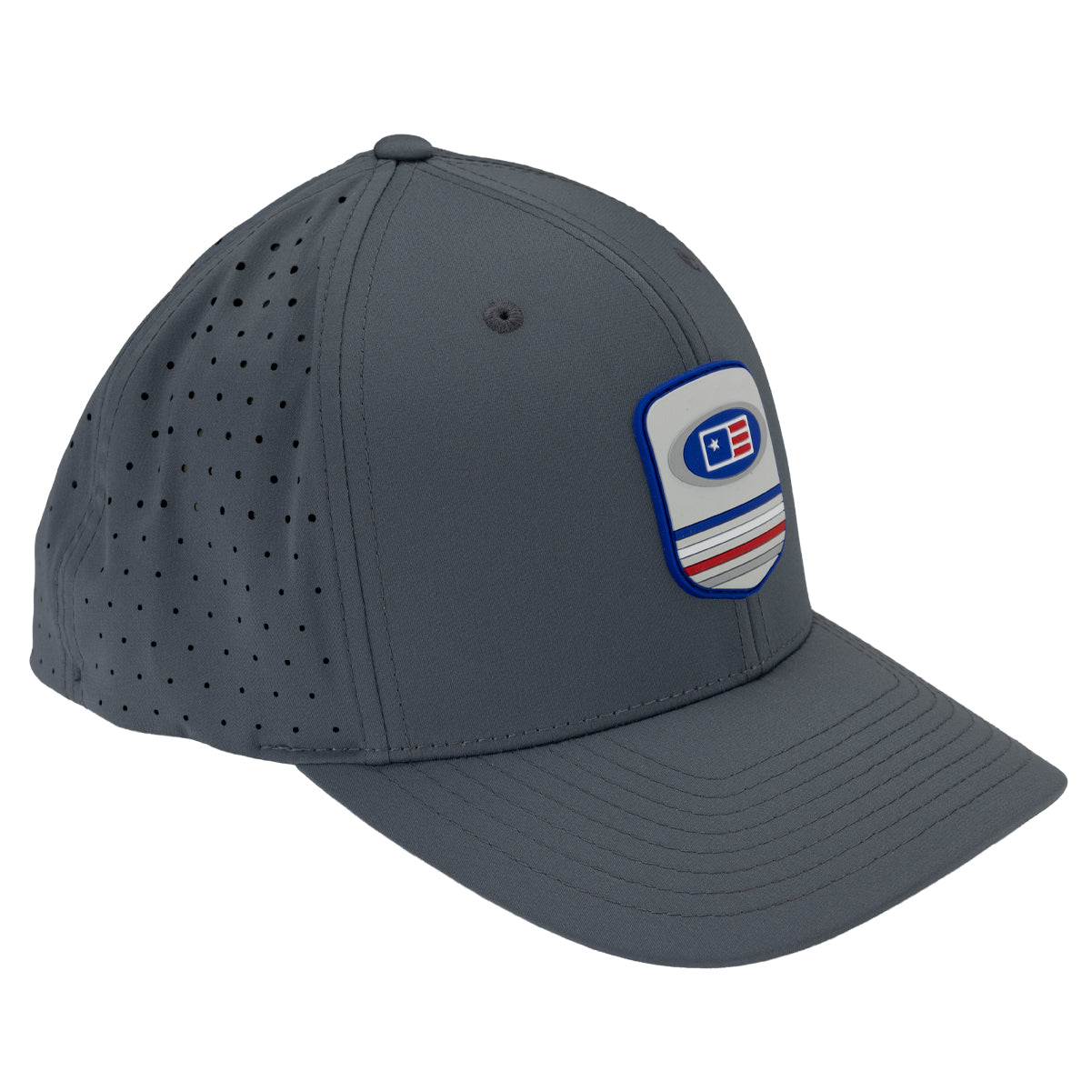 Patch Tech 6-Panel Laser Perf, Charcoal,  Adult M/L 58cm