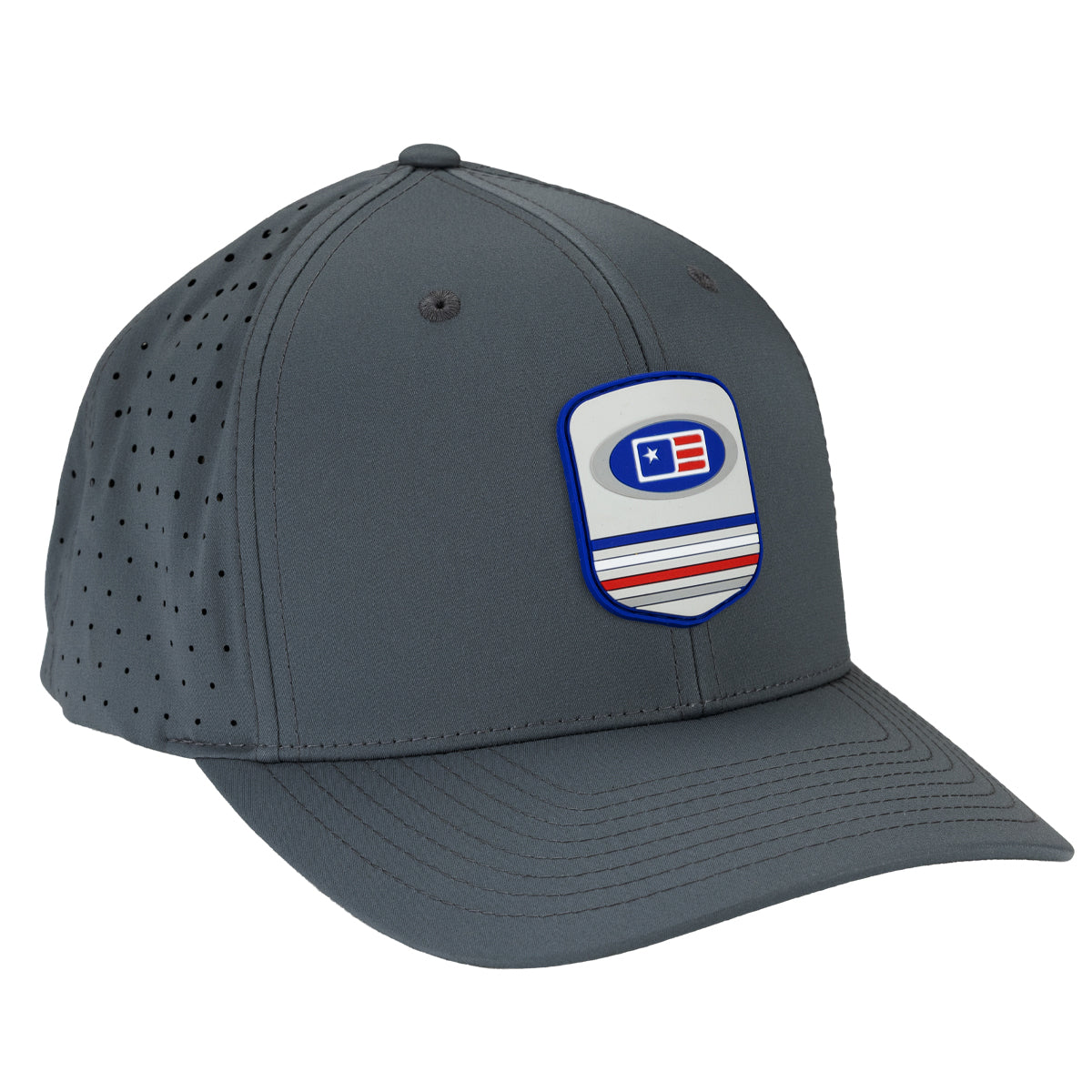 Patch Tech 6-Panel Laser Perf, Charcoal,  Adult M/L 58cm