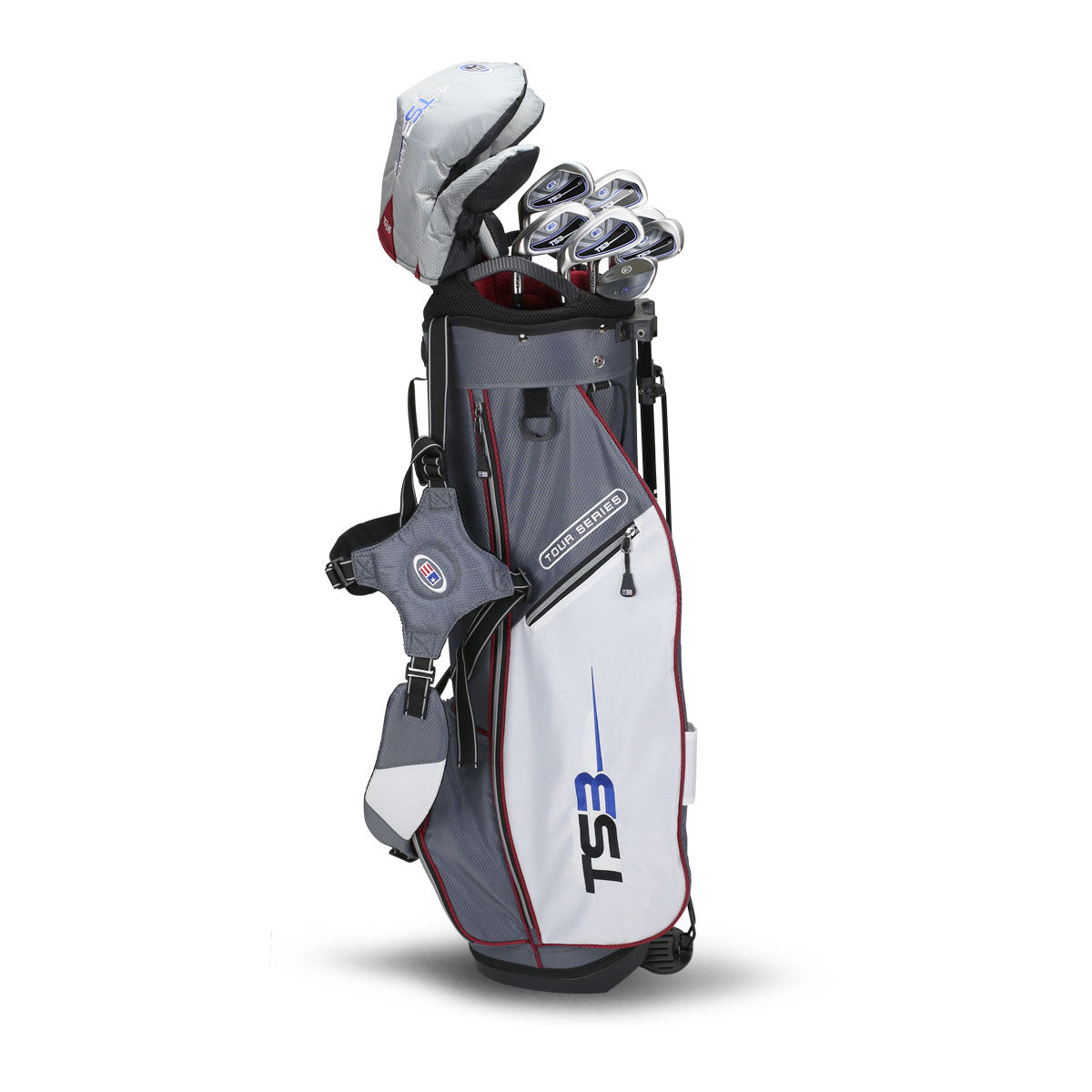 TS3-60 10 Club Stand Set, v5 Combo, Gre/Whi/Mar Bag Left