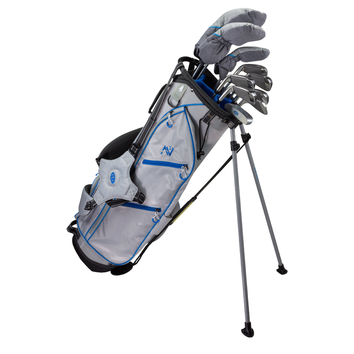 ULW-60 AV2 10 Club Stand Bag Set, All Graphite Silver/Blue